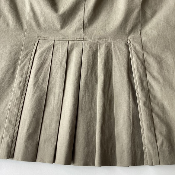 Y2K Reiss skirt 8 utility pleat pencil vintage khaki green tie cotton-spandex - Picture 9 of 16